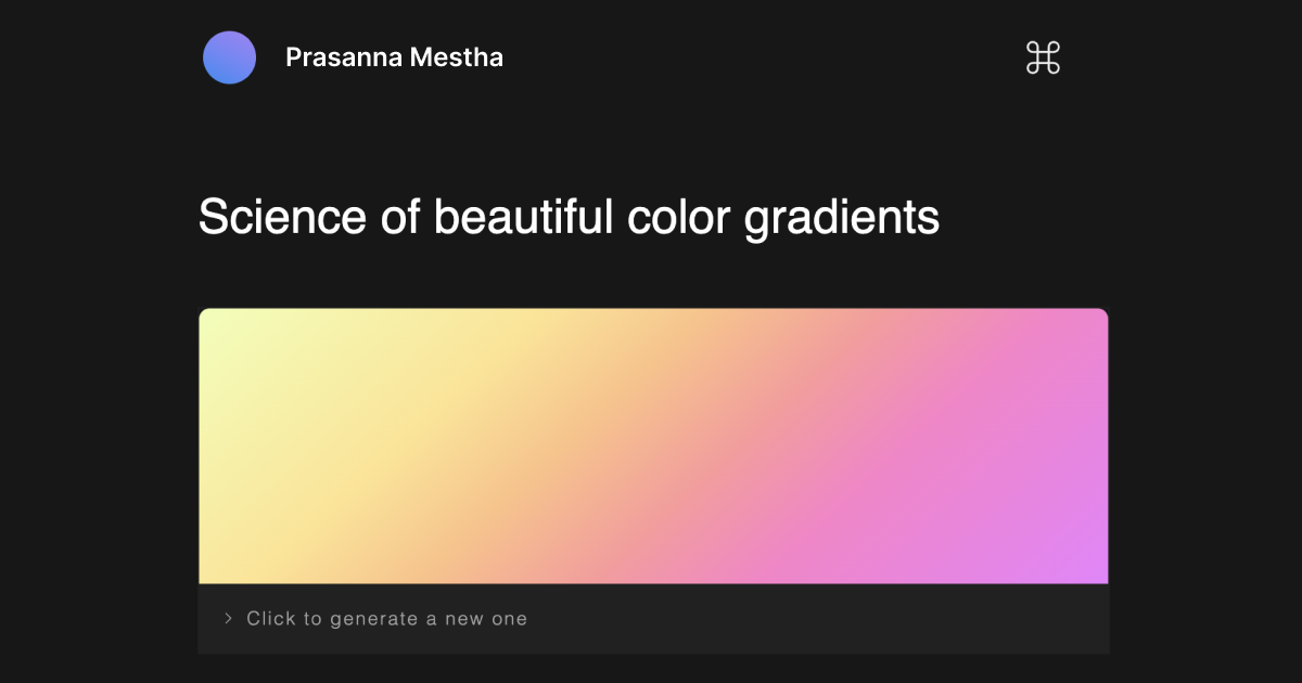Science of beautiful color gradients